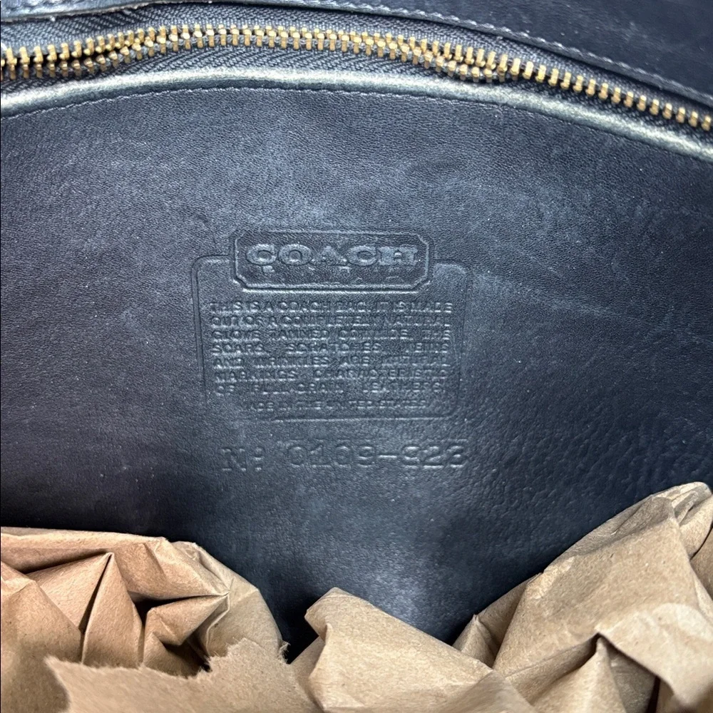 Vintage Coach Black Leather Classic Hobo Bag Made in USA BLEMISH